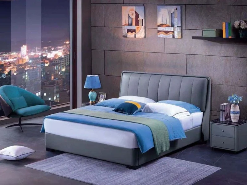Hydraulic Storage Leather Bed Z368